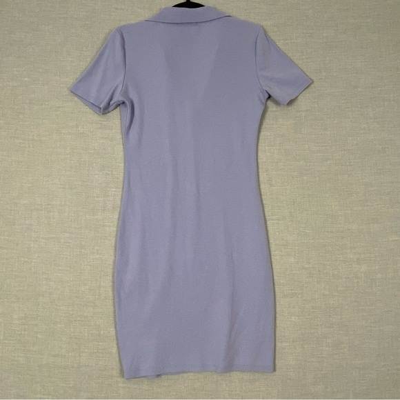 Zara Form Fit Mini Dress with Polo Collar Size Medium Purple - Picture 2 of 10